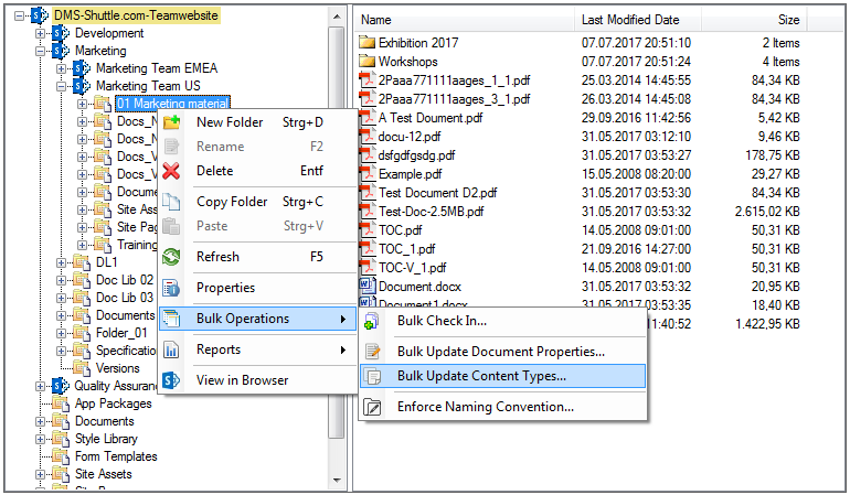 Bulk update content types in SharePoint